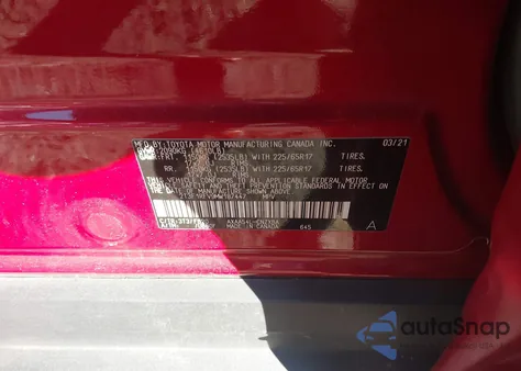 2021 Toyota Rav4 Le z USA, uszkodzony, nr VIN 2T3F1RFV9MW187447